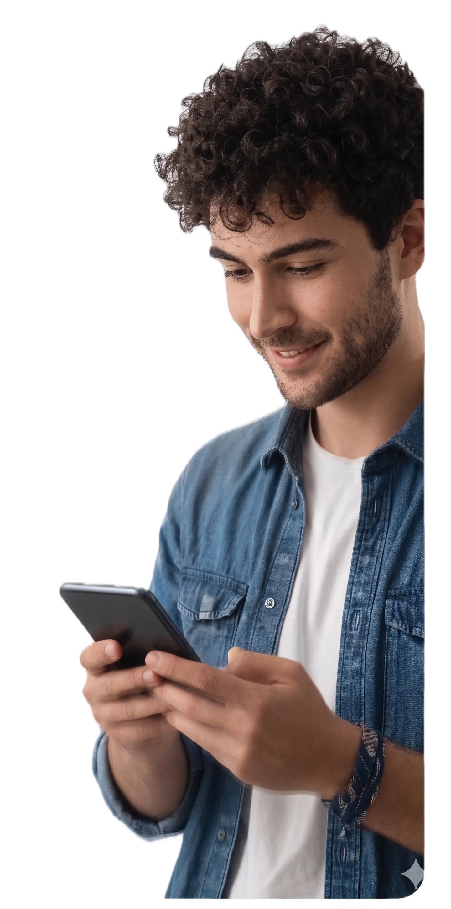 Reader using a phone